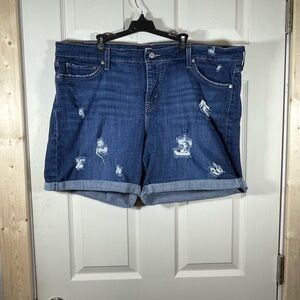 Levi's Dark Blue Distressed‎ Jean Shorts